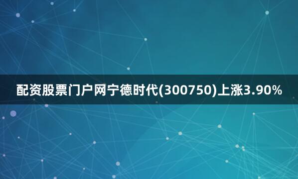 配资股票门户网宁德时代(300750)上涨3.90%